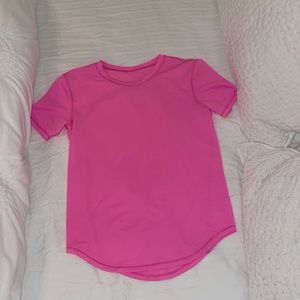 Lululemon High Neck Running and Training T Shirt Sonic Pink